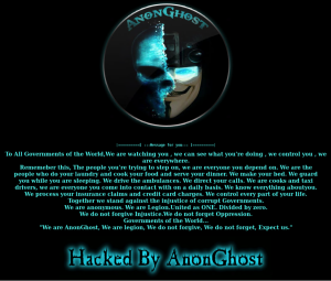 AnonGhost website defacement