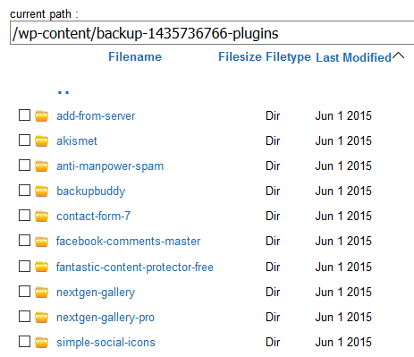 Malware files backed up